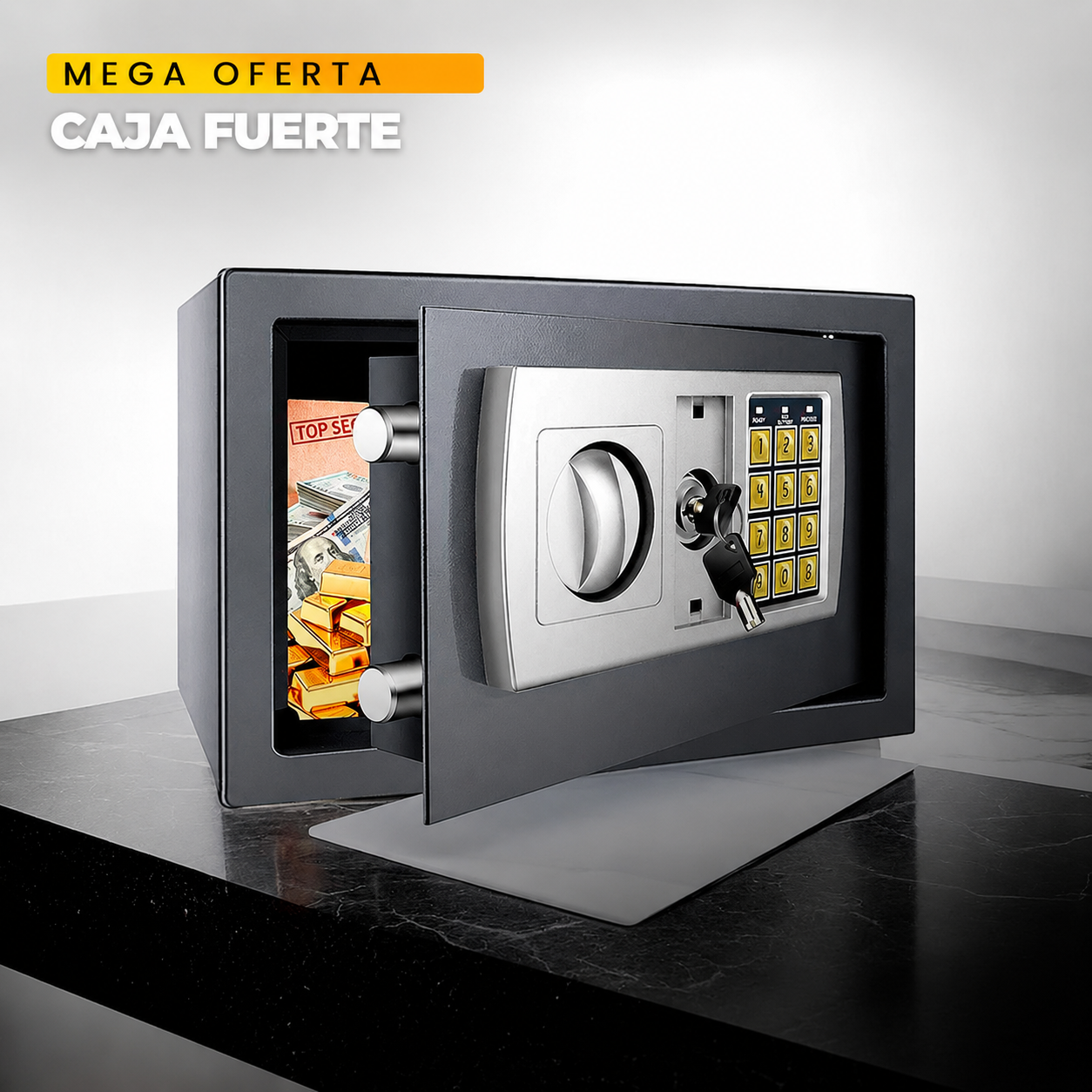 Caja fuerte con clave llaves