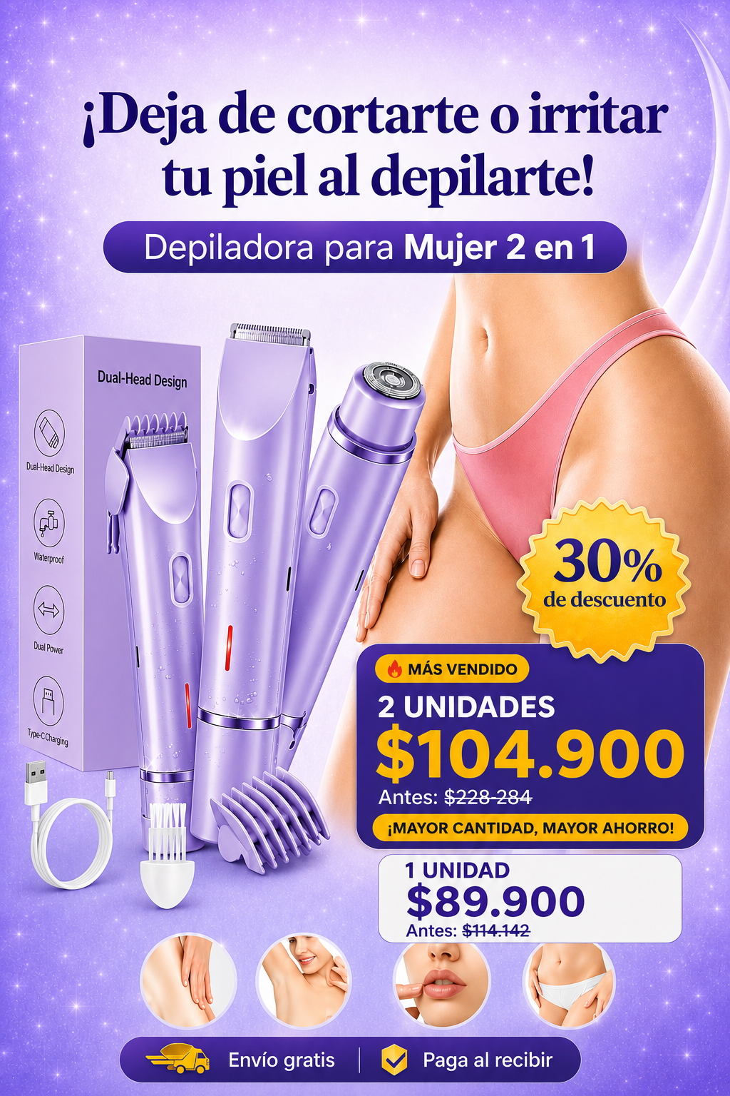 Depiladora Doble Punta